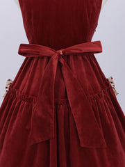 Snow White Fur Jacket & Velvet Dress-Outfit Sets-ntbhshop