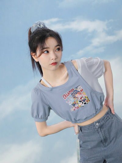 Champion Two-Tone Crop Top-Shirts & Tops-ntbhshop