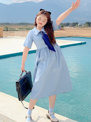 Sweet Blue Polo Dress-Sets-ntbhshop