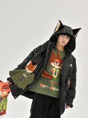 Nick Wilder Fox Ears Down Jacket-Sets-ntbhshop