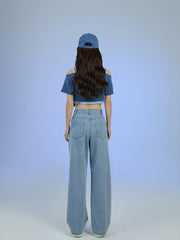 Stitch Distressed Jeans-Pants-ntbhshop