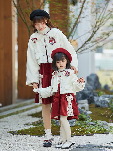 Snow White Fluffy Jacket-Sets-ntbhshop