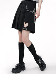 Lost Heart Pleated Skirt-Skirts-ntbhshop