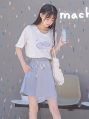 Flowery Tee & Skirt-Outfit Sets-ntbhshop