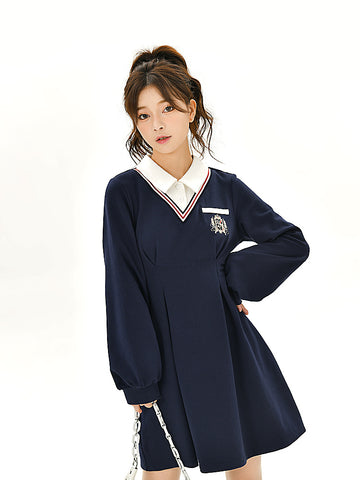 Royal School Long Sleeve Dress, Crop Top & Skirt-Outfit Sets-ntbhshop