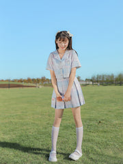 Alice in Wonderland Plaid Short Jacket & Skirt-Sets-ntbhshop