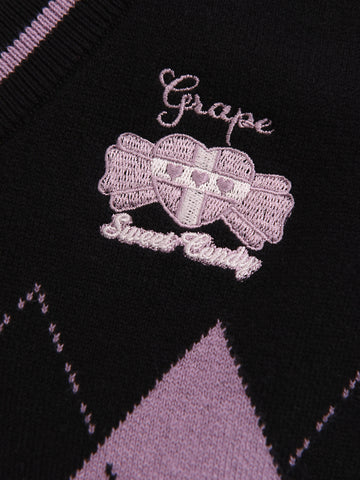 Grape Candy Knit Crop Sweater-Sets-ntbhshop