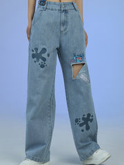 Stitch Distressed Jeans-Pants-ntbhshop