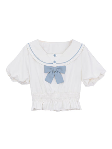 Mermaid Pearl Sailor Blouse-Shirts & Tops-ntbhshop