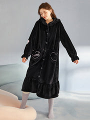 Kuromi Fleece Nightgown-Pajamas-ntbhshop