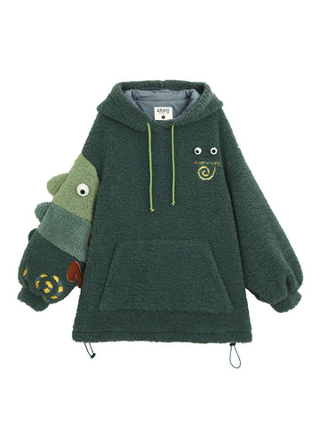 Green Chameleon Fleece Hoodies-Sets-ntbhshop