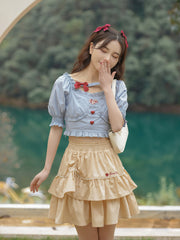 Snow White Crop Top & Skirt-Outfit Sets-ntbhshop