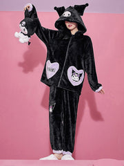 Kuromi Fleece Pajamas-Pajamas-ntbhshop