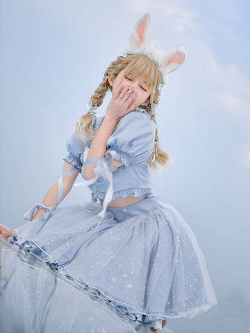 Alice in Wonderland Crop Top & Tulle Skirt-Sets-ntbhshop