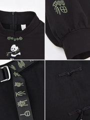 Bamboo Panda Crop Top & Skirt-Sets-ntbhshop