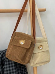 Brown Bear Corduroy Bags-Bag-ntbhshop