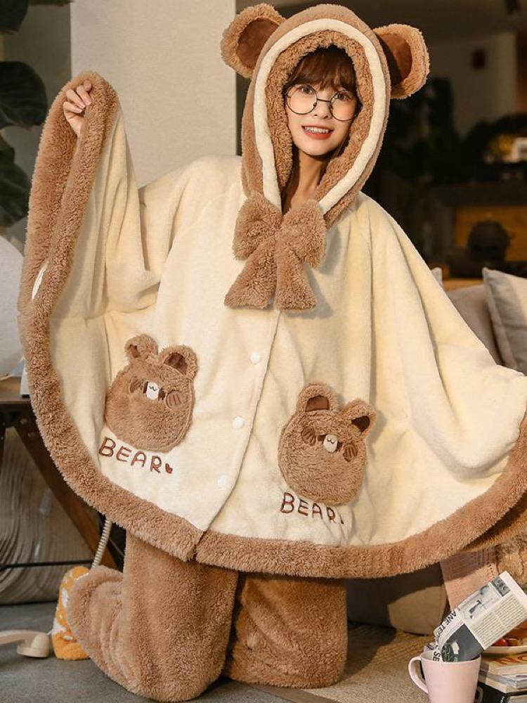 Brown Bear Fleece Pajamas-ntbhshop