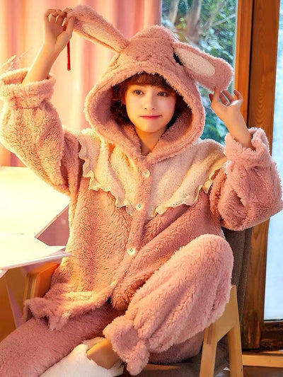 Bunnie Fleece Pajamas-Pajamas-ntbhshop