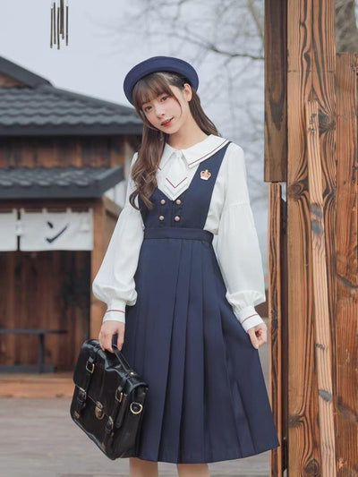 Cardcaptor Sakura Jk Uniform Strap Skirt-Sets-ntbhshop