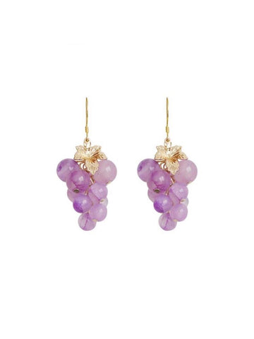 Crystal Grapes Earrings & Ear Clips-Earrings-ntbhshop