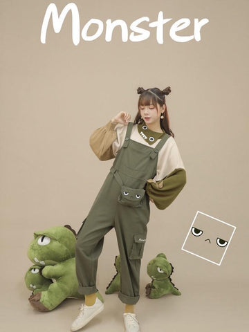 Green Monster Sweater & Overall Pants-Sets-ntbhshop