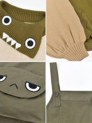 Green Monster Sweater & Overall Pants-Sets-ntbhshop