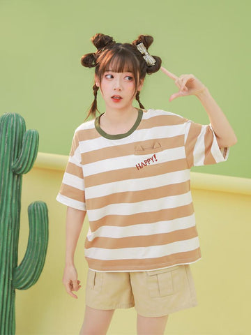 Happy Cactus Tee & Overall Shorts-Outfit Sets-ntbhshop