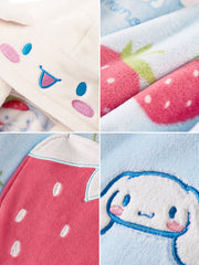 Strawberry Cinnamoroll Fleece Pajamas-Pajamas-ntbhshop