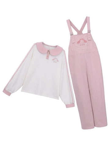 Pinku Dog Shirt & Overall Pants-Sets-ntbhshop