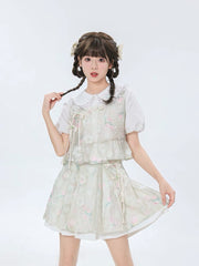 Yujin Blouse, Vest & Skirt-Outfit Sets-ntbhshop
