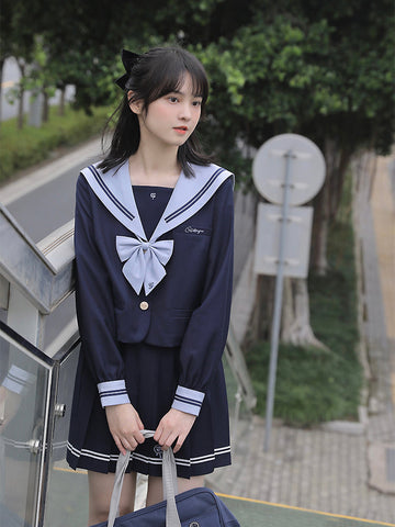 Ootengu Jk Uniform Sailor Blouses & Bow Ties-Shirts & Tops-ntbhshop