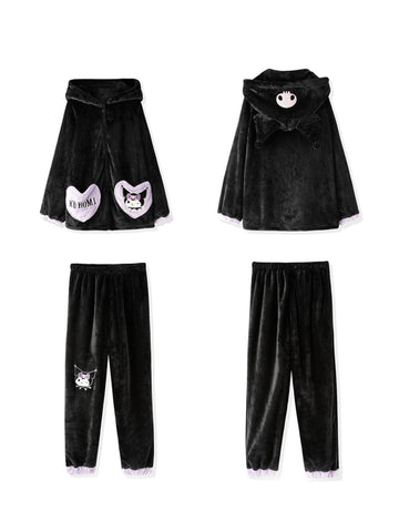 Kuromi Fleece Pajamas-Pajamas-ntbhshop