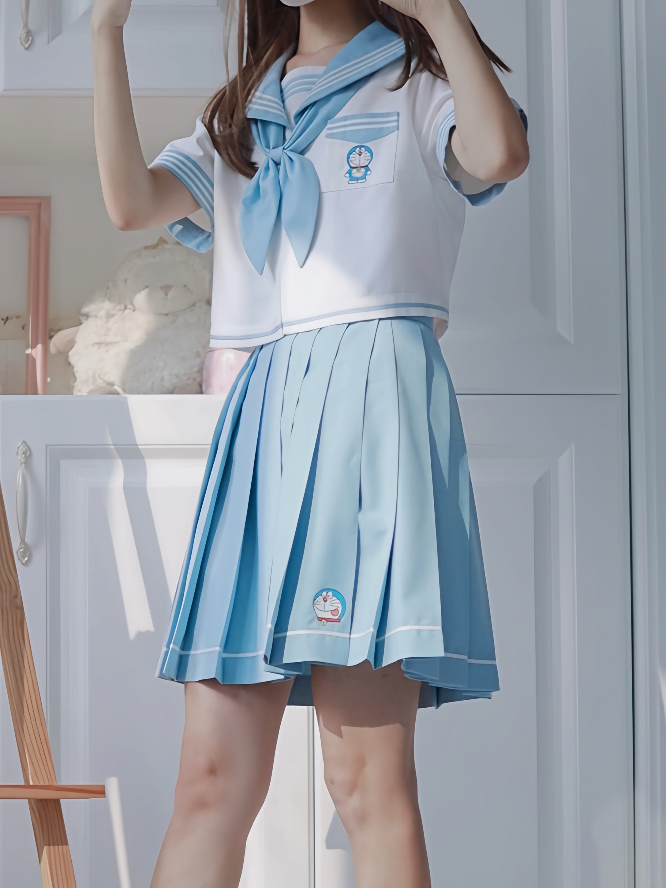 Doraemon JK Uniform Sailor Blouse & Skirt-ntbhshop
