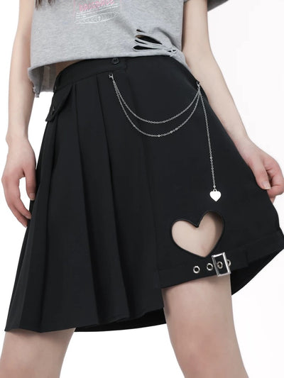 Lost Heart Pleated Skirt-Skirts-ntbhshop
