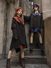 Wisdom Blue & Brave Scarlet Hooded Coats-Sets-ntbhshop