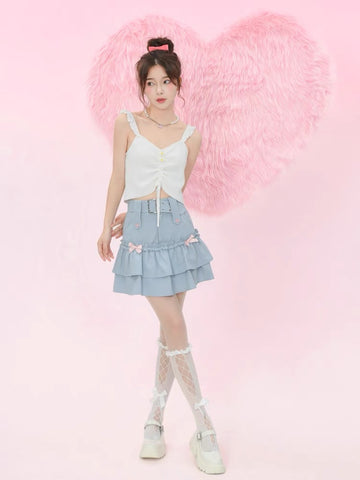 Kawaii Knit Cami Tops-Shirts & Tops-ntbhshop