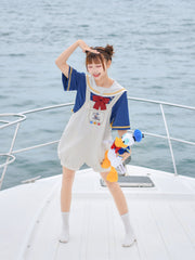 Donald Duck Sailor Blouse & Overall-Sets-ntbhshop