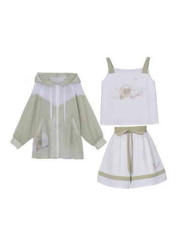 Xiao Xingyun UV Protection Jacket, Camisole & Shorts-Outfit Sets-ntbhshop