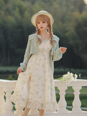 Floral Maiden Chiffon Outerwear & Dress-Outfit Sets-ntbhshop