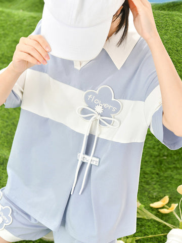 Flower Flower Polo & Shorts-Outfit Sets-ntbhshop
