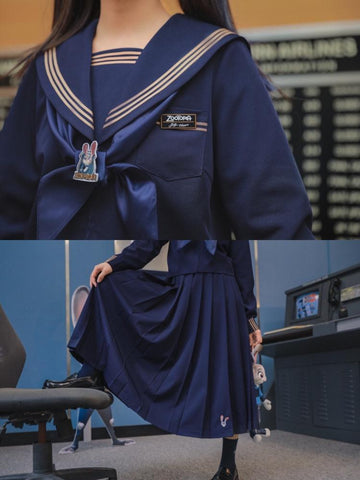 Judy Hopps Sailor Blouse & Midi Skirt-Sets-ntbhshop