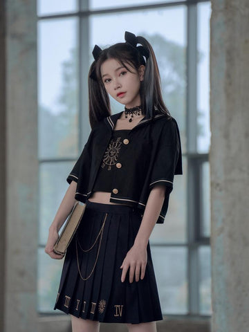 Planetary Hours Sailor Blouse, Camisole & Skirt-Sets-ntbhshop
