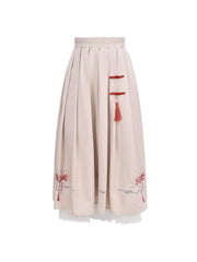 Manjusaka Crop Top & Midi Skirt-Sets-ntbhshop
