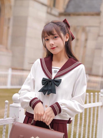 Merry Xmas Jk Uniform Sailor Blouse-Sets-ntbhshop
