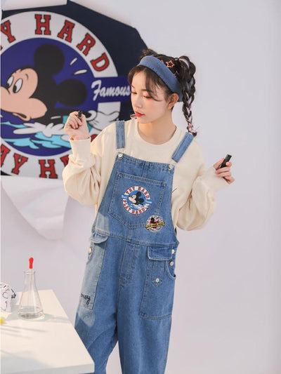 Mickey Mouse 2-Way Wear Denim Overall Pants-Sets-ntbhshop