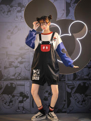 Mickey Mouse Sweatshirt & Overall Shorts-Sets-ntbhshop