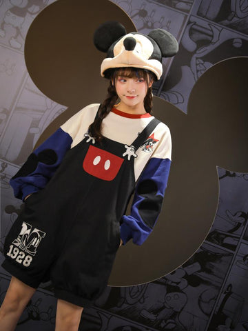 Mickey Mouse Sweatshirt & Overall Shorts-Sets-ntbhshop