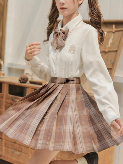 Milk Chocolate Jk Uniform Skirts-Sets-ntbhshop