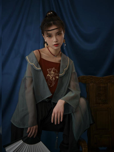 Mulan Outerwear, Cami & Wide Leg Pants-Sets-ntbhshop