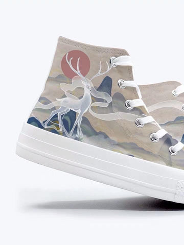 Mythical Deer High Top Sneakers-Canvas Shoes-ntbhshop